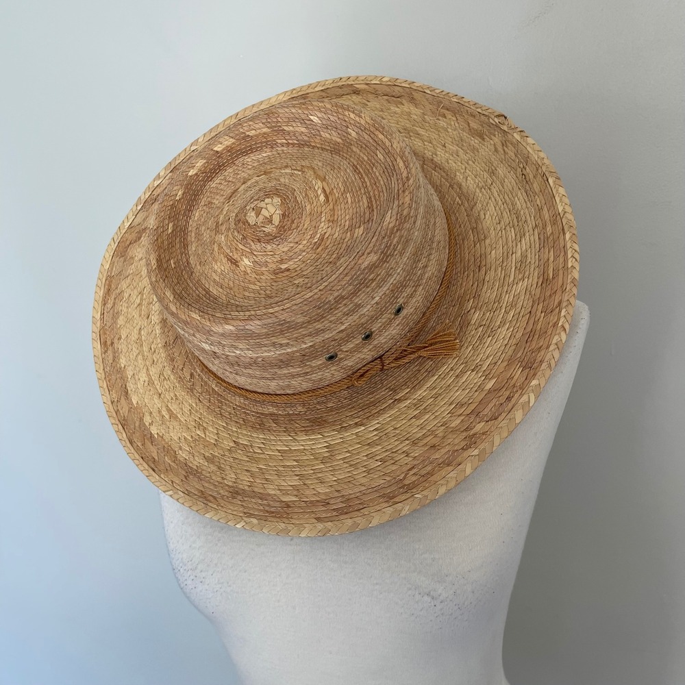 Sahuayo Genuine Leather‎ Trimmed Straw Fedora Hat Made in Mexico